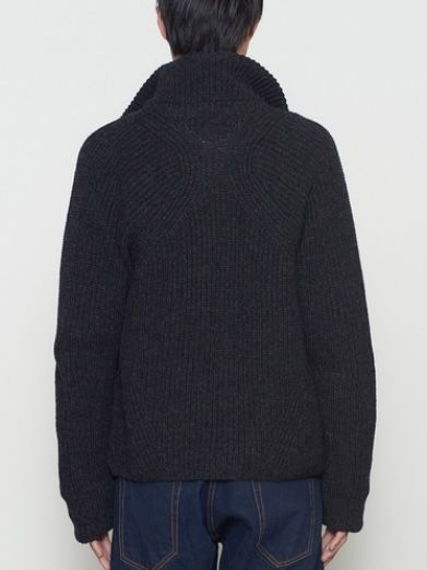【26AW】ドライバーズ ジップ アップ セーター / DRIVERS ZIP UP SWEATER / BLACK MELANGE(ブラック)