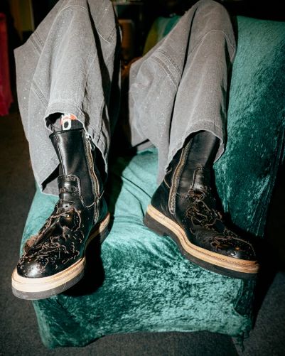 【26AW】KIDS LOVE GAITE コラボ インサイドアウト・ウィング・ジップ・ブーツ / INSIDE-OUT WING ZIP BOOTS / ブラック