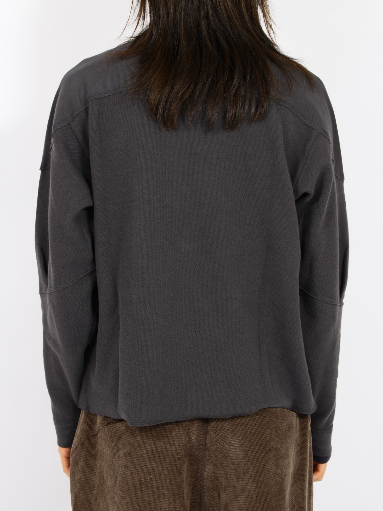 【26AW】ローラブル クルー ネック 長袖 カットソー / ROLLABLE CREW NECK / チャコール