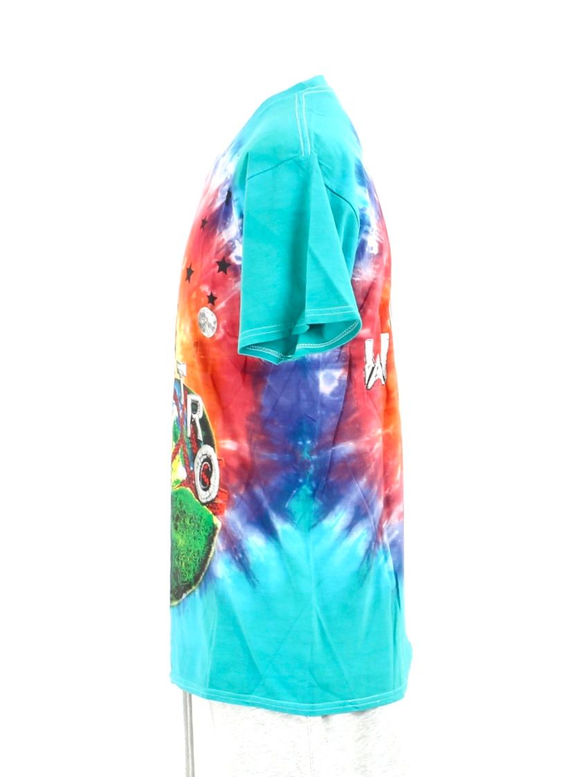 バックプリントワールドスマイル タイダイTシャツ / TRAVIS SCOTT ASTROWORLD SMILY TEE / グリーン × マルチカラー