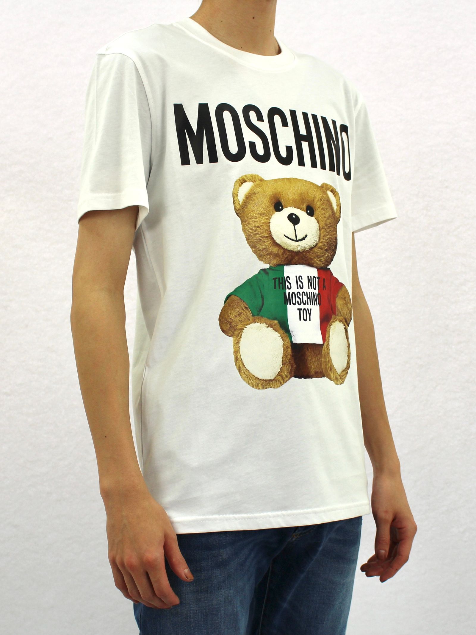 MOSCHINO - オーバーサイズ イタリアン ベアプリントTシャツ / OVER SIZED T-SHIRT ITALIAN TEDDY BEAR  / ホワイト × マルチ | STORY