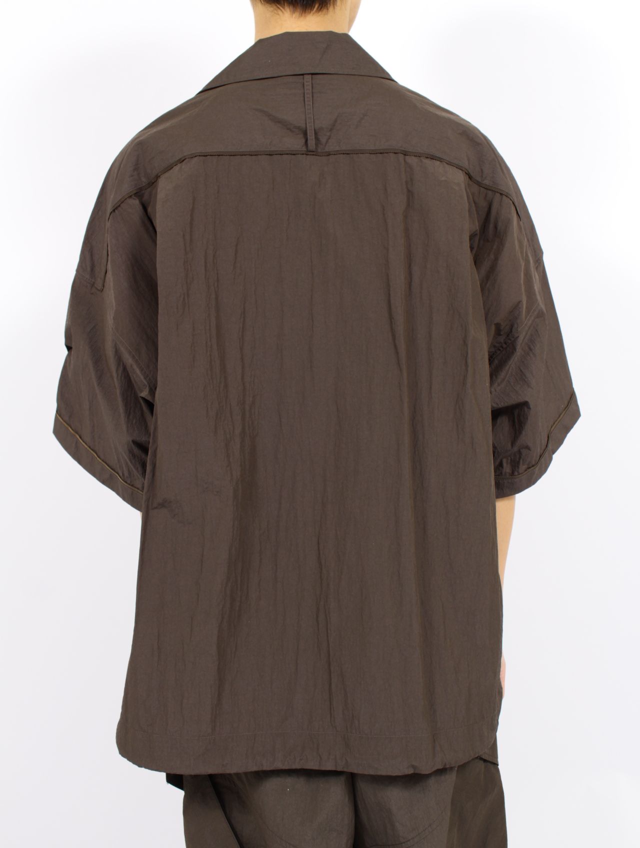 【25SS】ワッシャーナイロン ハーフスリーブ ハンティング シャツ / WASHER NYLON HALF SLEEVE  HUNTING SHIRT / バッファローブラウン