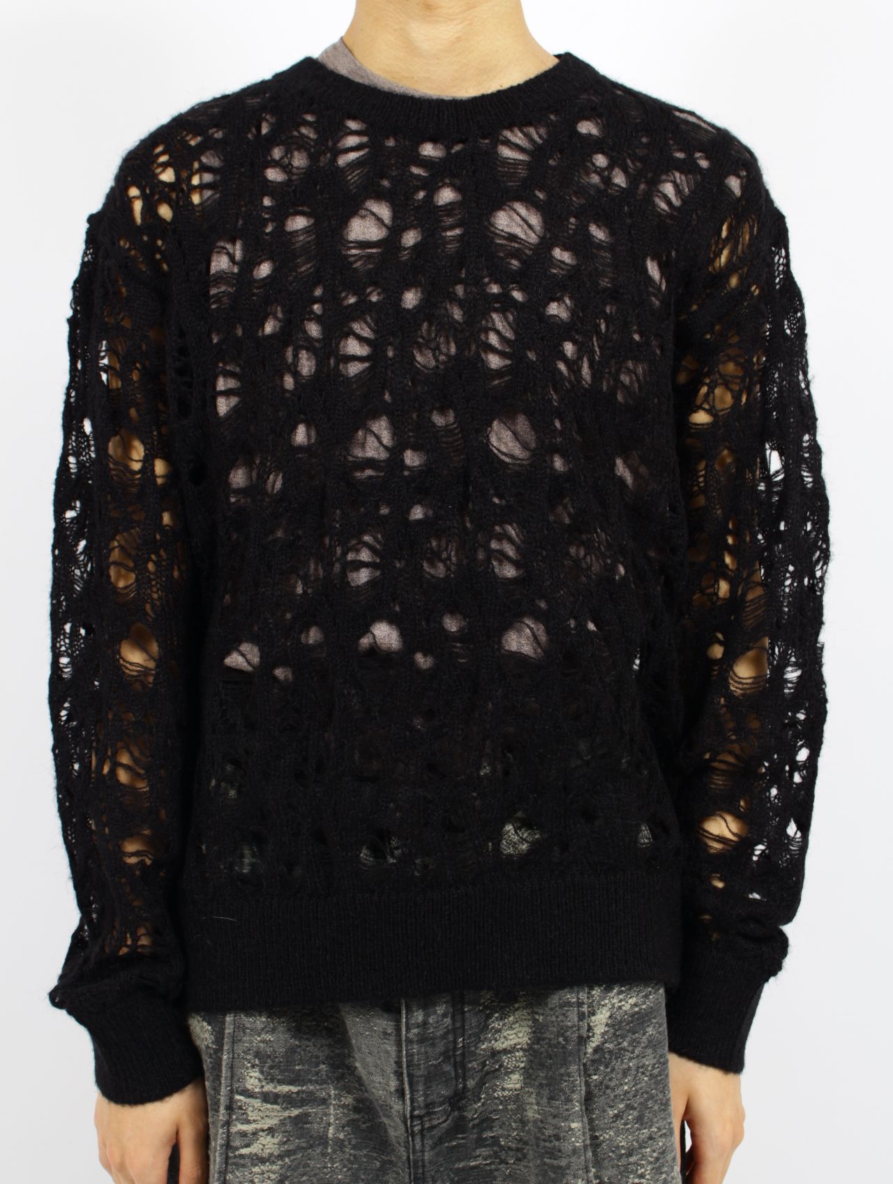 【25AW】モヘア ニット 長袖 プルオーバー / MOHAIR KNIT / ブラック