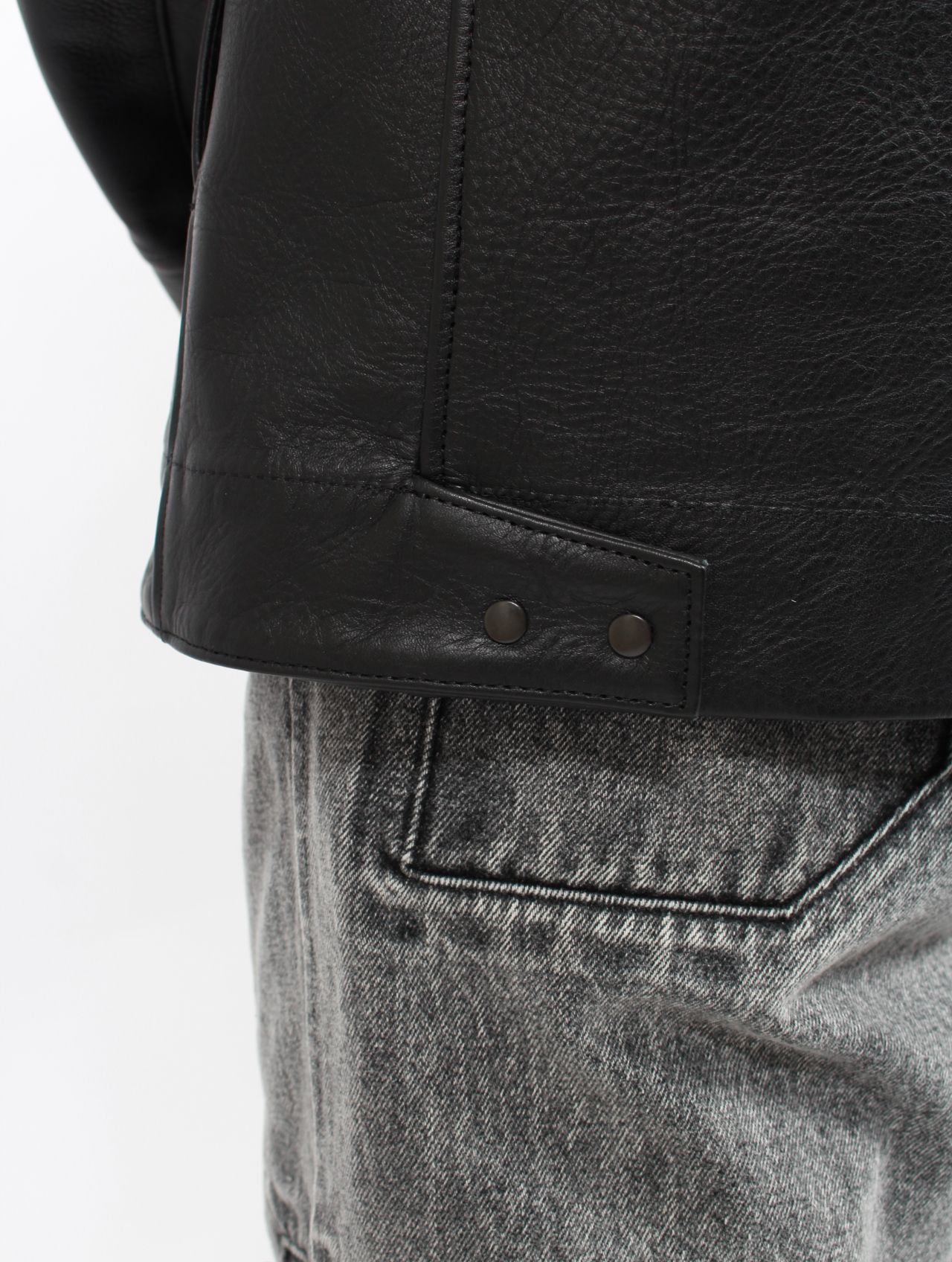 【25SS】6ポケット パネル レザー ワークジャケット / 6 POCKET PANEL LEATHER WORK JKT / ブラック