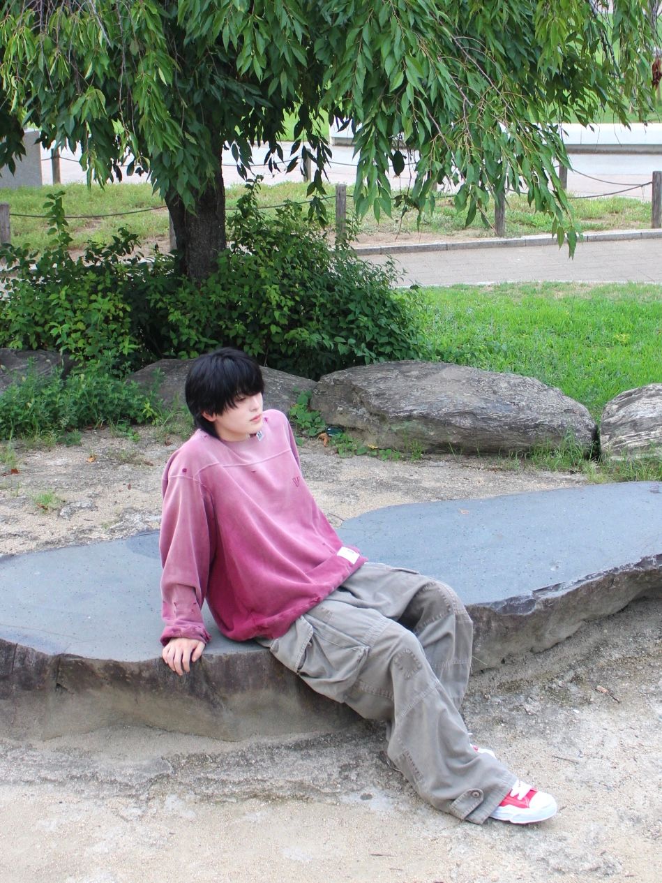 【25AW】 サン フェイディッド プルオーバー スウェット / SUN FADED PULLOVER / ボルドー