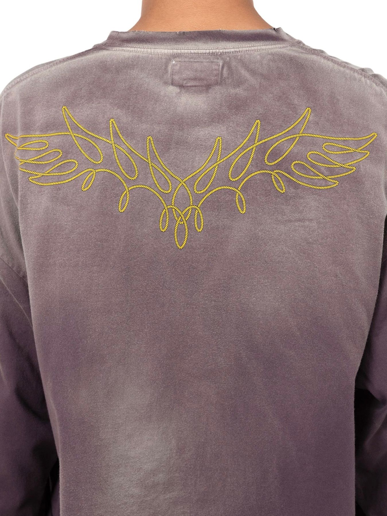 【24AW】ロープ ブリーチド ロングスリーブ Tシャツ / "ROPE" BREACHED L/S TEE / ブラウン