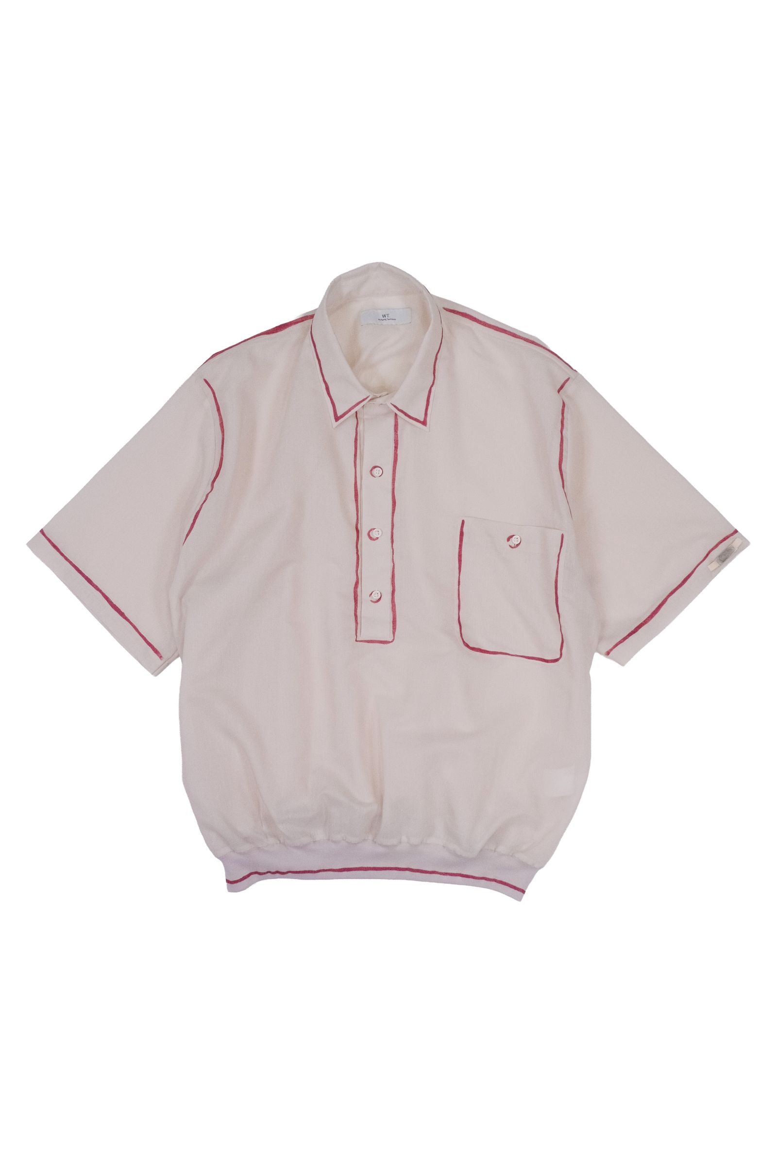 【27SS】 HAND PAINTED PULLOVER SHIRT / ホワイト×グレー