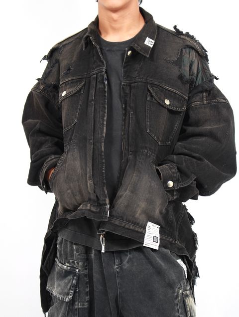 【25AW】 ダブル レイヤード デニム ジャケット / DOUBLE LAYERED DENIM / ブラック
