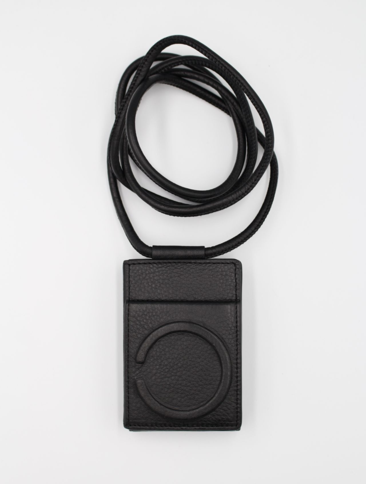 レザーストラップ付アイフォンアクセサリー ウォレット / STRAPPED ACCESSORY WALLET / ブラック