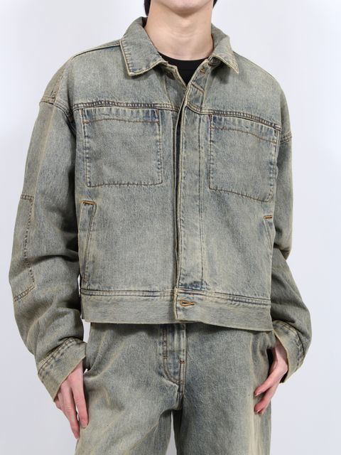 値下げ！！ディーゼル ミックス ニット デニムジャケット 太 