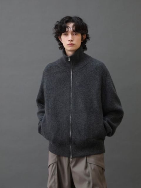 【25AW】ドライビング ニット ブルゾン / DRIVING KNIT BLOUSON / ヘザーグレー