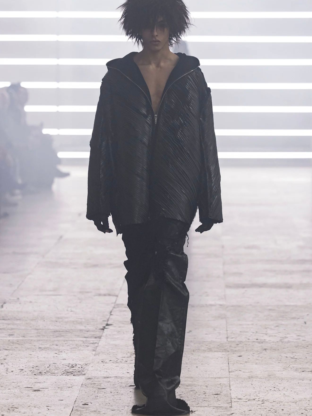 【25AW】ジョリス トラウザー 切替 コーティング  ワイドパンツ / JORIS TROUSER / ブラック