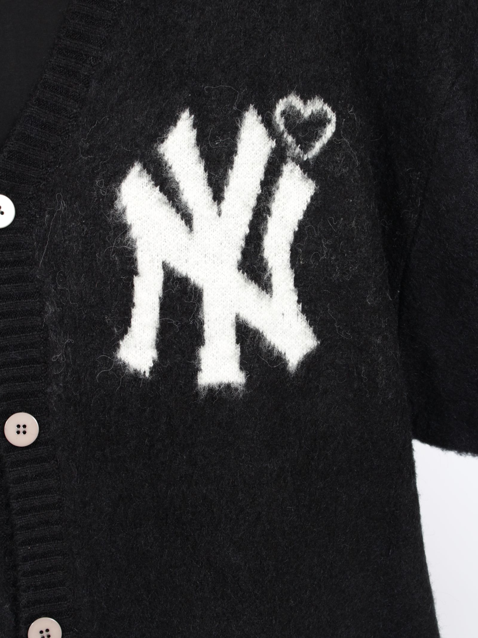 【26AW】ヤンキース ロゴ ニット カーディガン / YANKEES LOGO KNIT CARDIGAN / ブラック