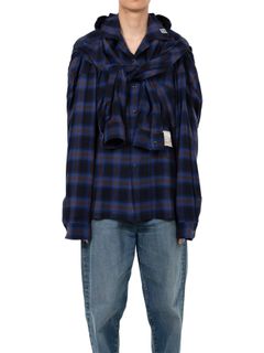 【25AW】ショール レイヤード シャツ / SHAWL LAYERED SHIRTS / ブルー