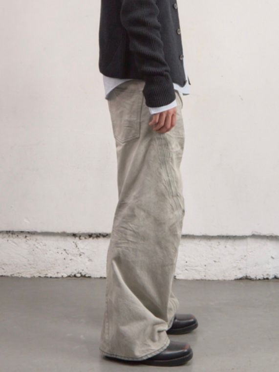 【26SS】 3D ツイステッド ワイド レッグ ジーンズ デニム パンツ / 3D TWISTED WIDE LEG JEANS / LIGHT FADED GREY (グレー)