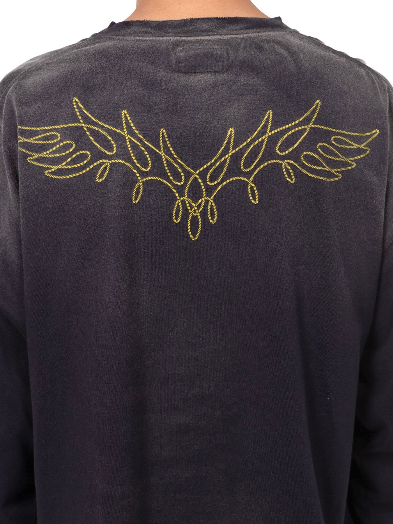 【24AW】ロープ ブリーチド ロングスリーブ Tシャツ / "ROPE" BREACHED L/S TEE / ブラック
