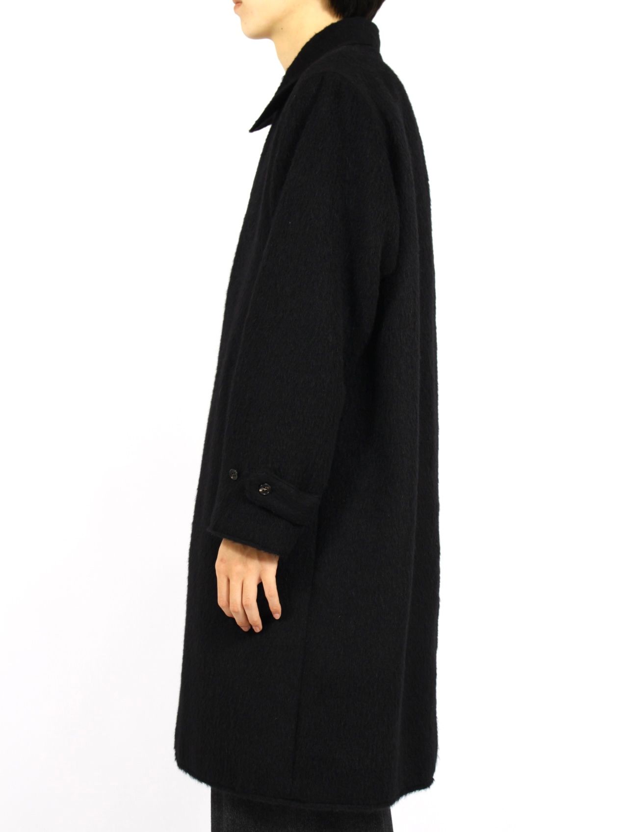 【25AW】アルパカ ステンカラー コート / ALPACA COAT / ブラック