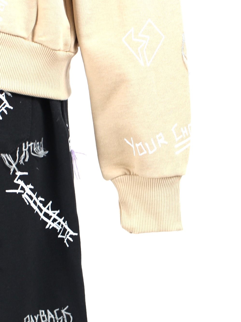 【21AW】総柄 刺繡プリントパーカー / NEW MANIFESTO HOODIE / ベージュ × マルチ