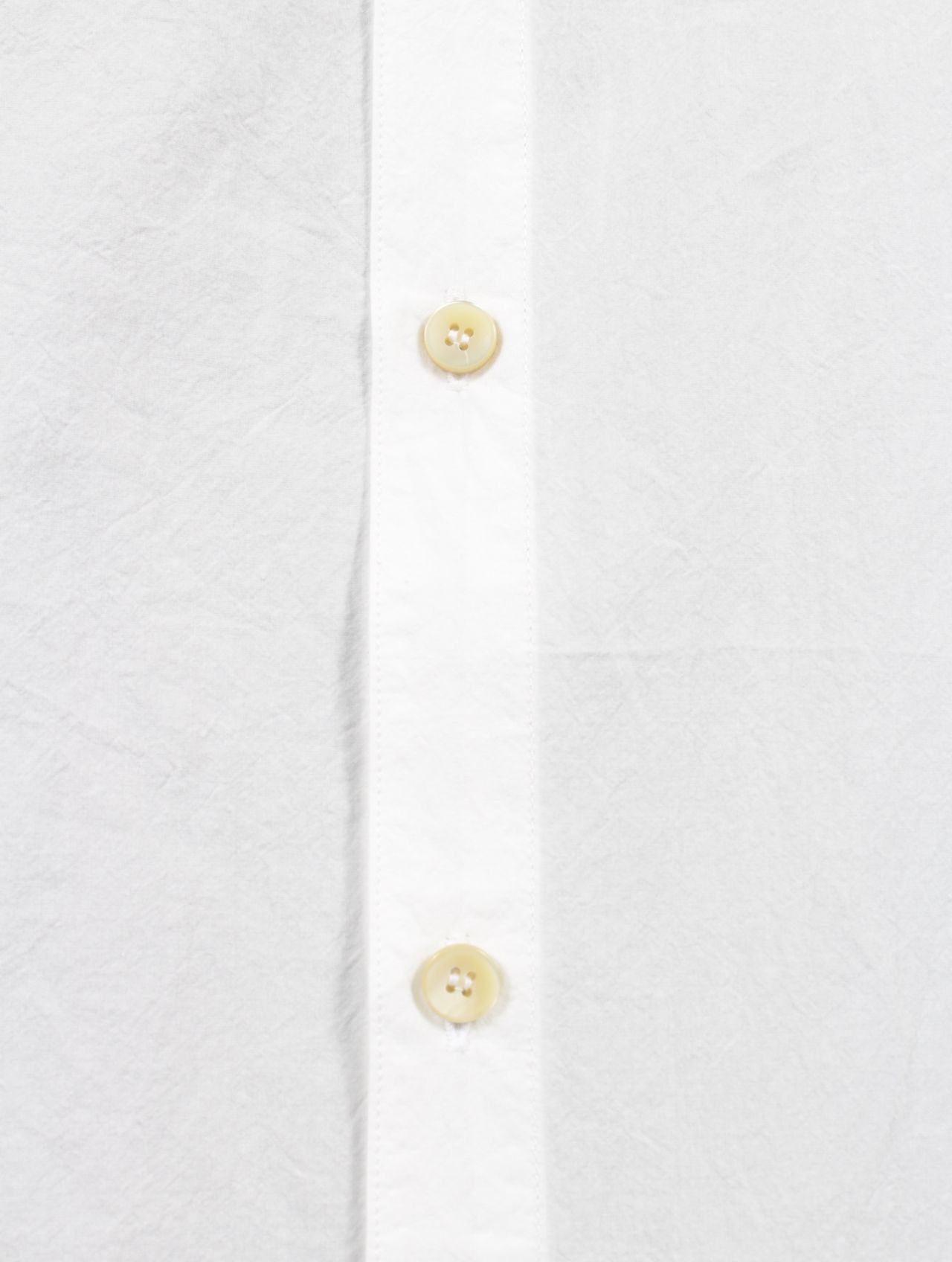 【25SS】ハンドステッチ ヘム ボンバー リラックス フィット シャツ / HAND-STITCHED HEM BORDER  RELAXED FIT SHIRT / ホワイト