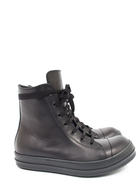 【25SS】カーフレザー ハイカット スニークス ラモーンズ / SNEAKERS (旧:RAMONES) / ブラック×ブラック