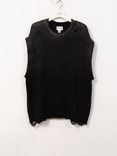 【25SS】サンフェード ニットベスト / SUN-FADED KNIT VEST / ブラック