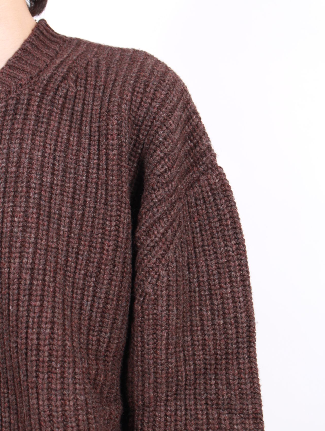 【25AW】ボンバー ニット カーディガン / BOMBER CARDIGAN / RED EARTH(レッドブラウン)