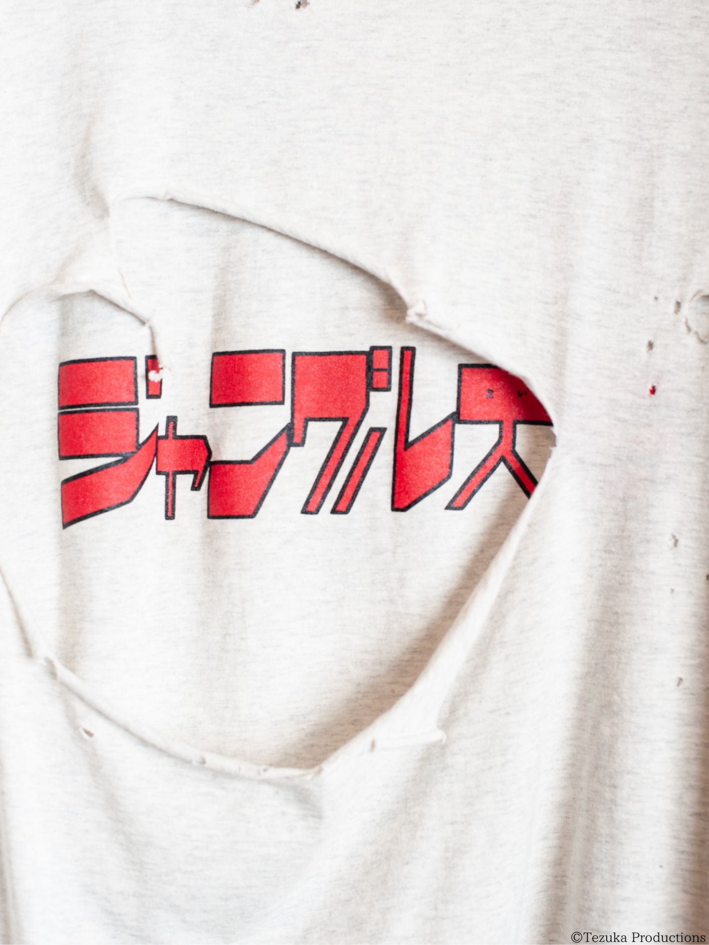 【25SS】ジャングル大帝 コラボ ダメージ加工 Tシャツ / SEVESKIG vs JUNGLE EMPEROR LEO S/SL Damage TEE Ver, "Friends" / オートミール