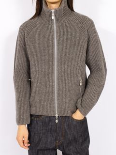 【26AW】ドライバーズ ジップ アップ セーター ニット セーター / DRIVERS ZIP UP SWEATER / TAUPE MELANGE(ブラウン)