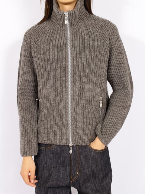 【26AW】ドライバーズ ジップ アップ セーター / DRIVERS ZIP UP SWEATER / TAUPE MELANGE(ブラウン)