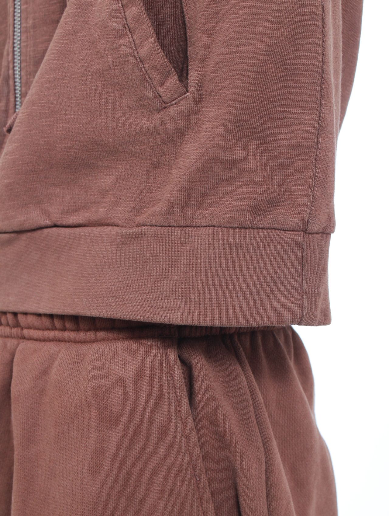 ライトウェイト クロップド ジップアップ フーディー パーカー / LIGHTWEIGHT CROPPED  ZIP UP / BRUNETTE (ブラウン)
