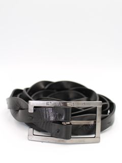 【24AW】ハンドウーブン ウィズ ブラッシュ メタルバックル ベルト / HAND WOVEN (INTRECCIATO) WITH BRUSHED METAL BUCLE BELT / ブラック