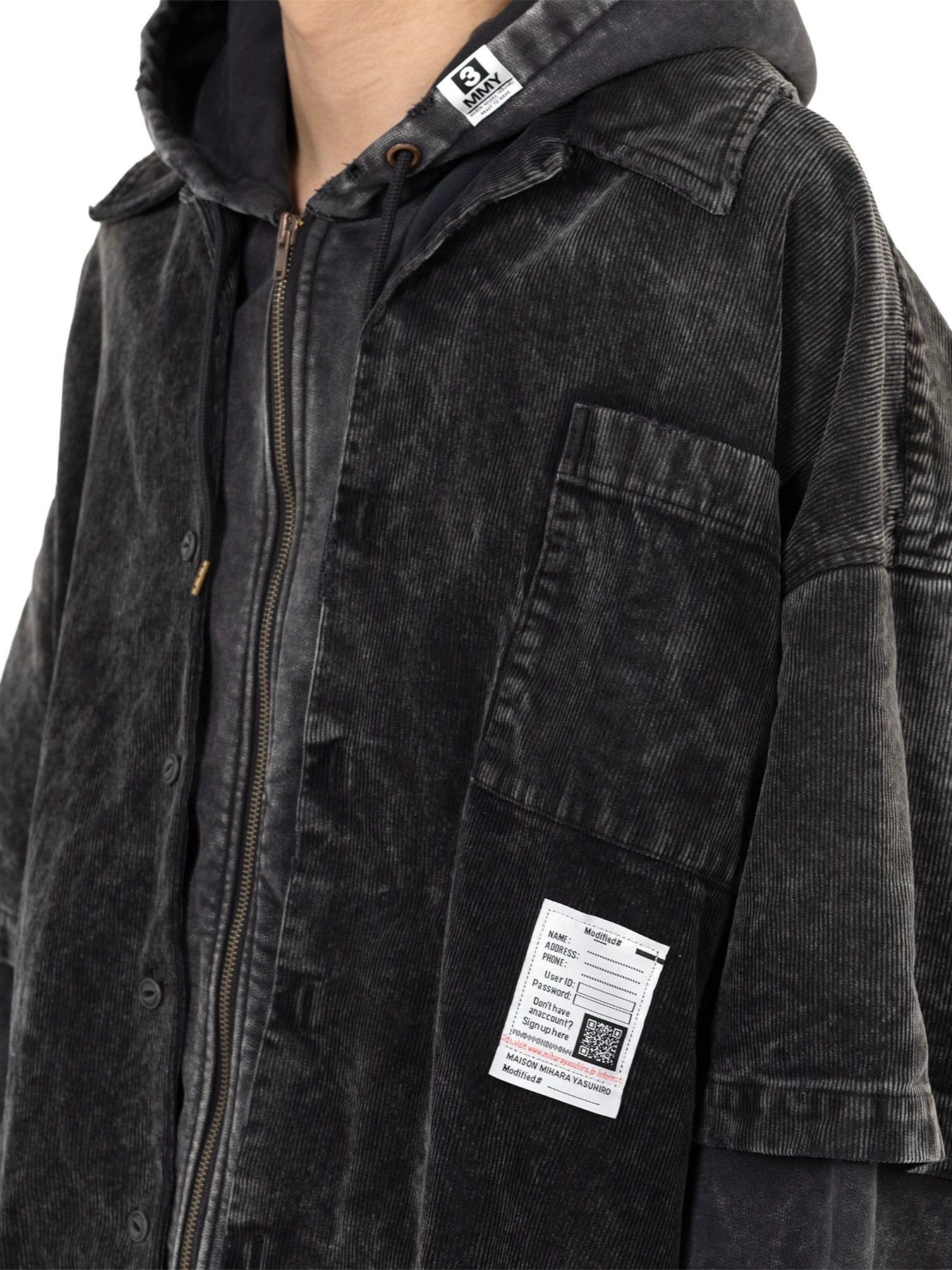 【25AW】レイヤード コーデュロイ シャツ / LAYERED CORDUROY SHIRT / ブラック