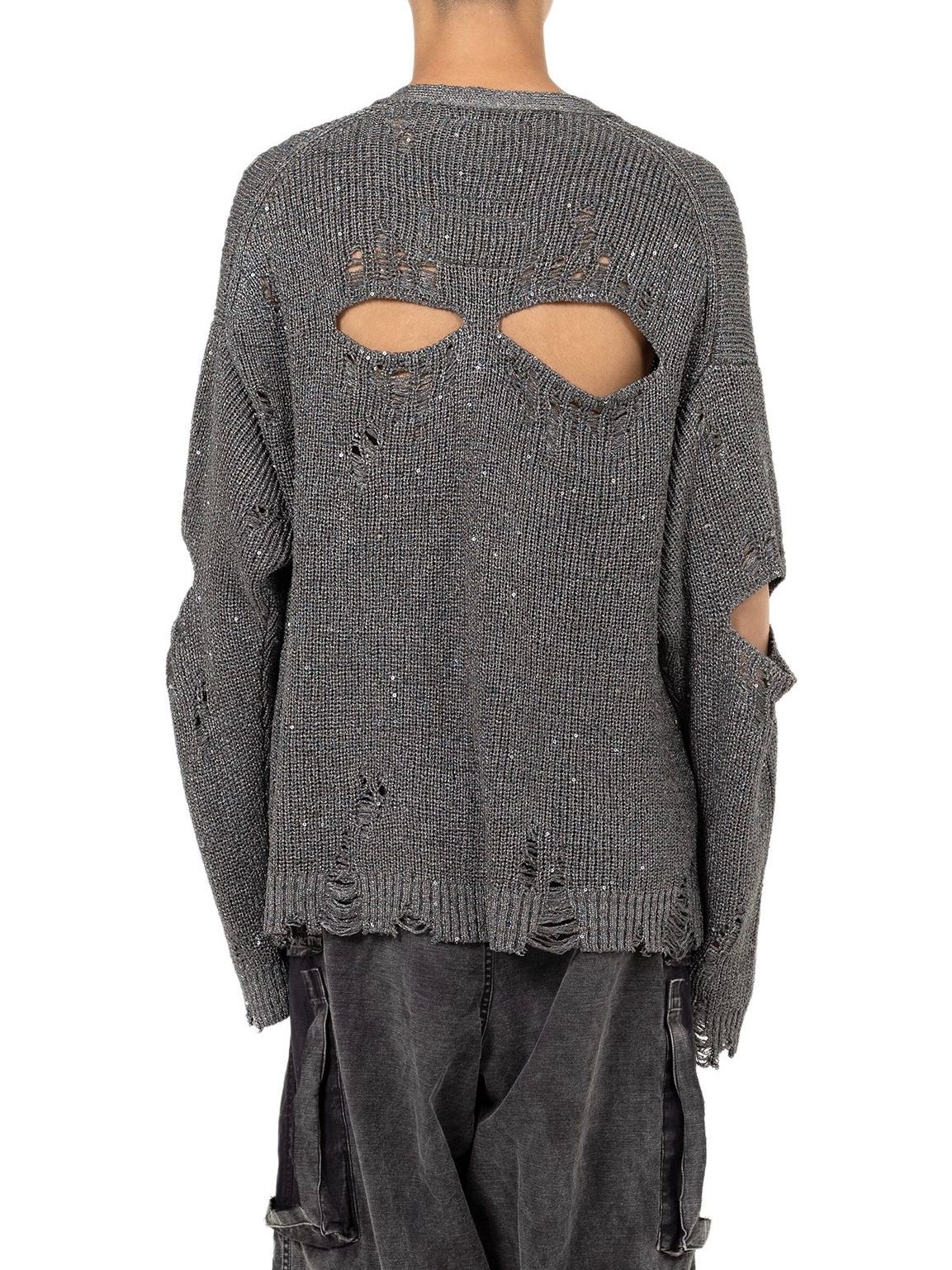 【25SS】スパンコール ニット カーディガン / SPANGLE KNIT CARDIGAN / グレー