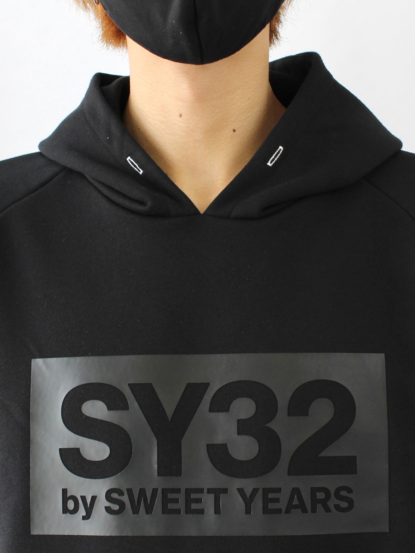 sy32 by sweet years パーカー box logo TNS1704-2 BLACK M 大人気!