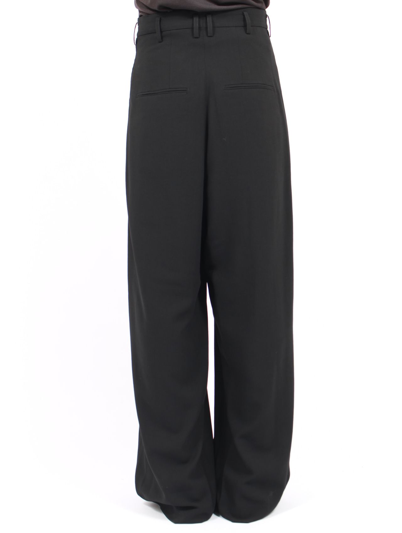 【25AW】ウールサージ ハイウエスト トラウザー / WOOL SERGE HI-WAIST TROUSERS / ブラック