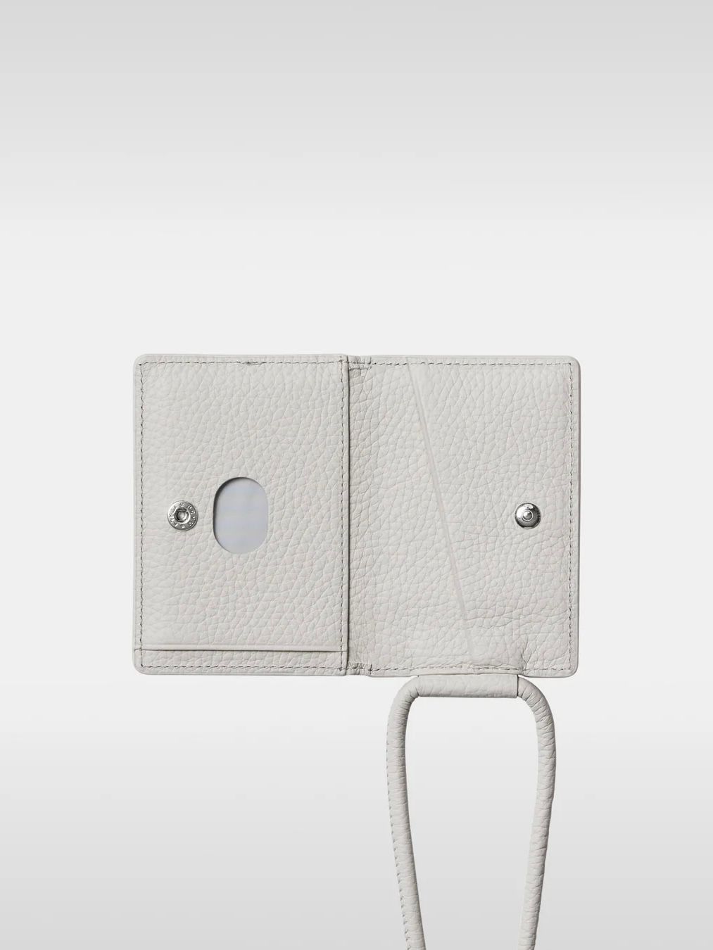 レザーストラップ付アイフォンアクセサリー ウォレット / STRAPPED ACCESSORY WALLET / マシュマロ