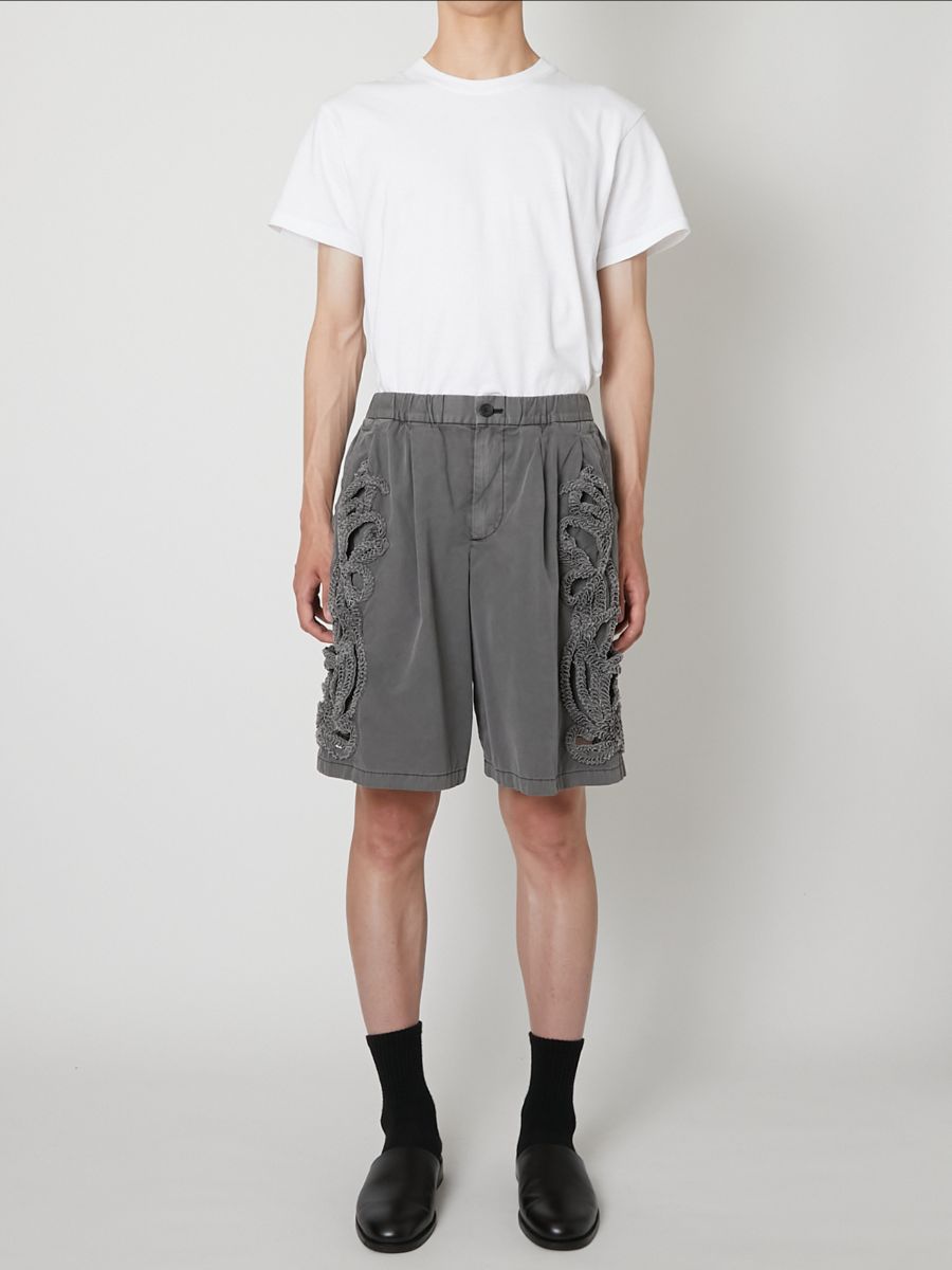 【27SS】刺繍 ハーフパンツ ショーツ / SHORTS / グレー