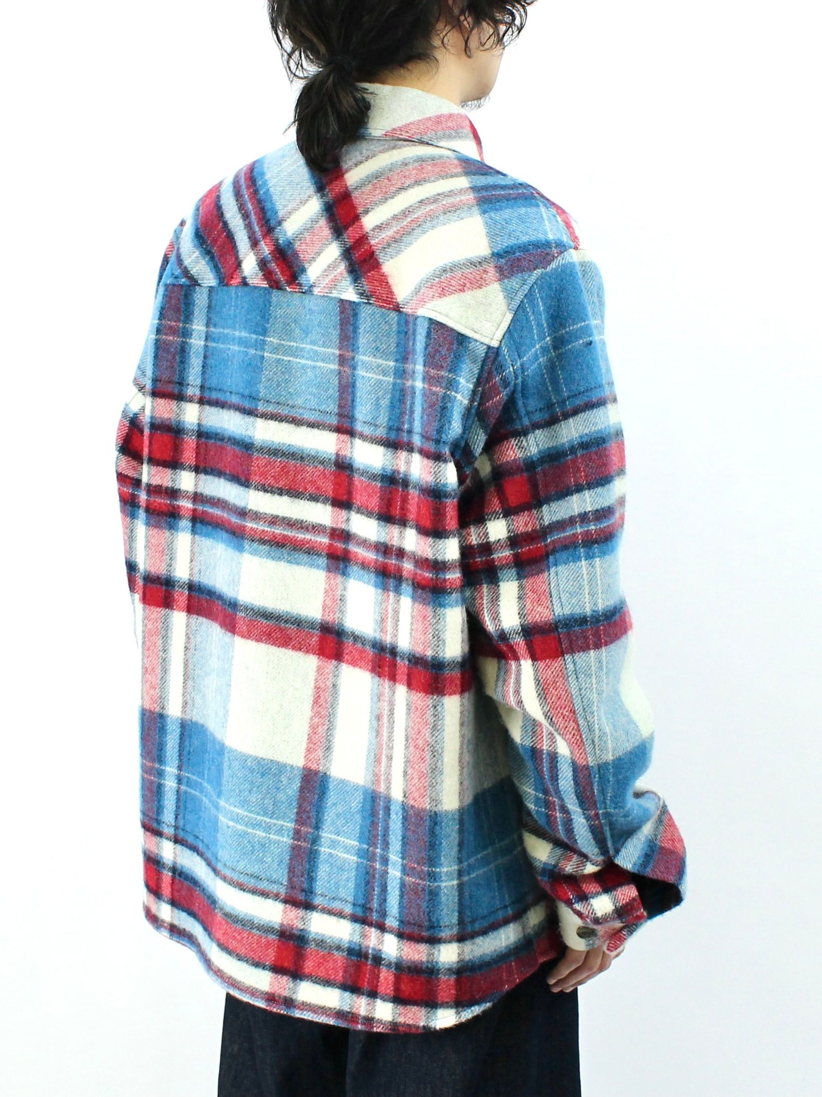 WE11DONE - 【22AW】ハーフジップチェックシャツ / BLUE WD CHECK