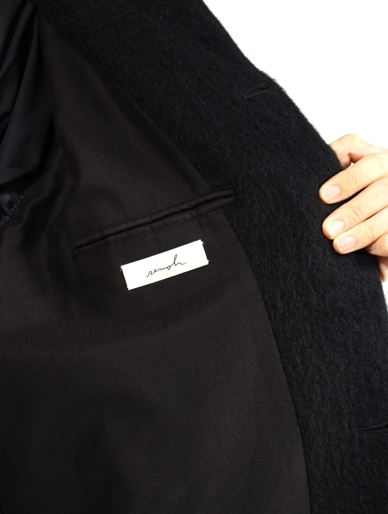 【25AW】アルパカ ステンカラー コート / ALPACA COAT / ブラック