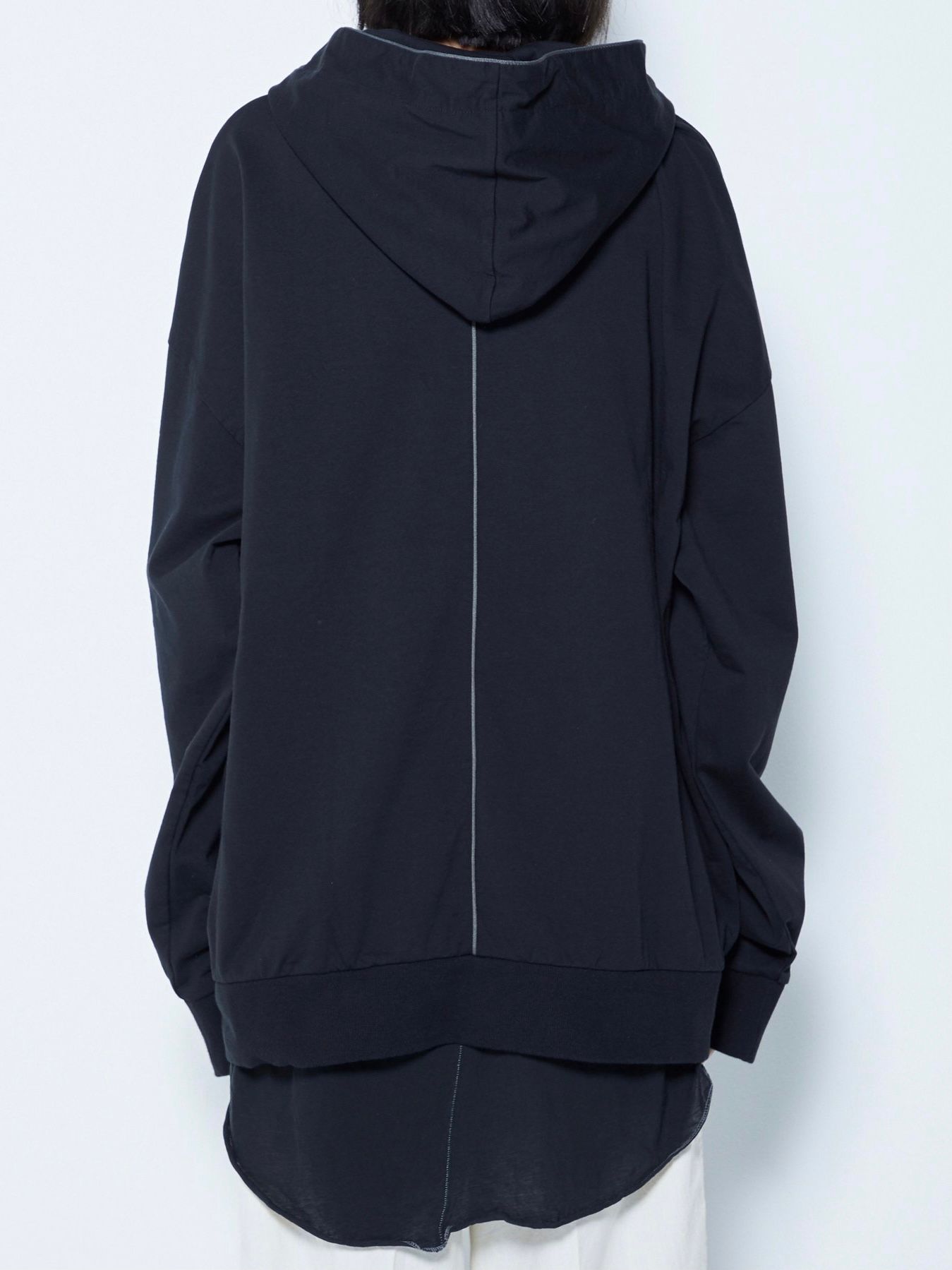 チェーンドローコード スウェット パーカー / SWT HOODIE / ブラック