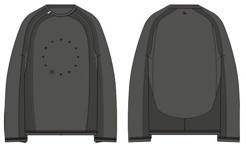 【26AW】スレッド アイレット ロングスリーブ 長袖 Tシャツ / SAN SAN X JIAN YE THREAD EYELET LONG SLEEVE / チャコール