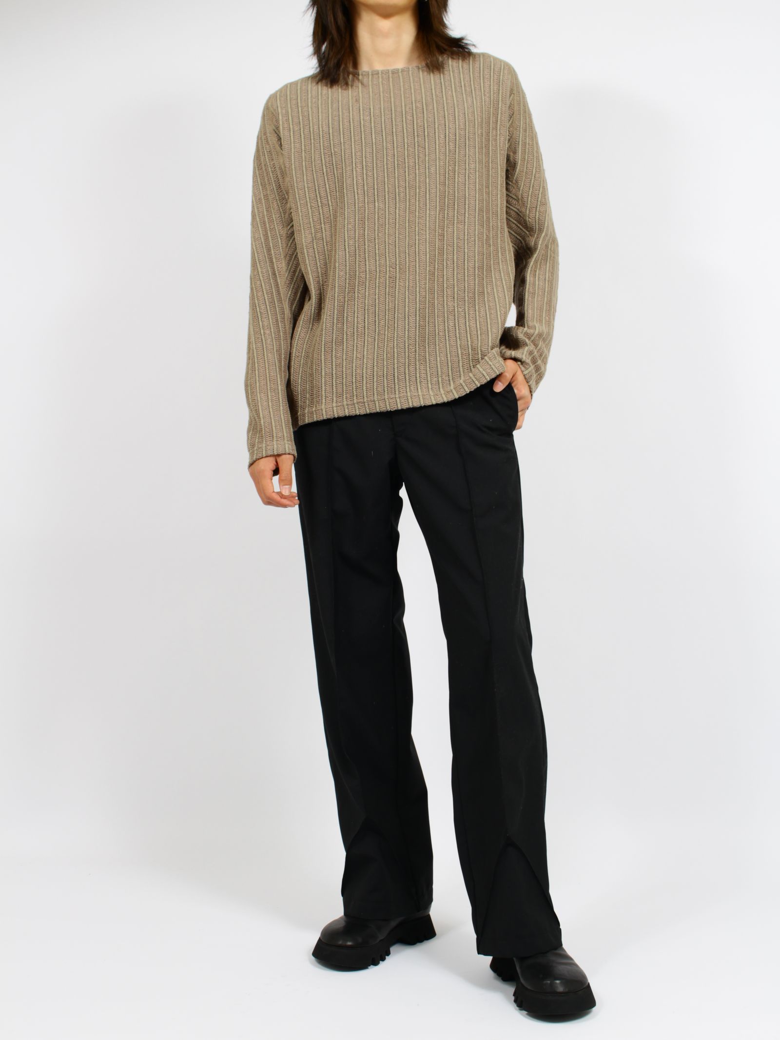 【26SS】ウェーブ ロングスリーブ Tシャツ / LONG SLEEVE T-SHIRTS WAVE / ベージュ