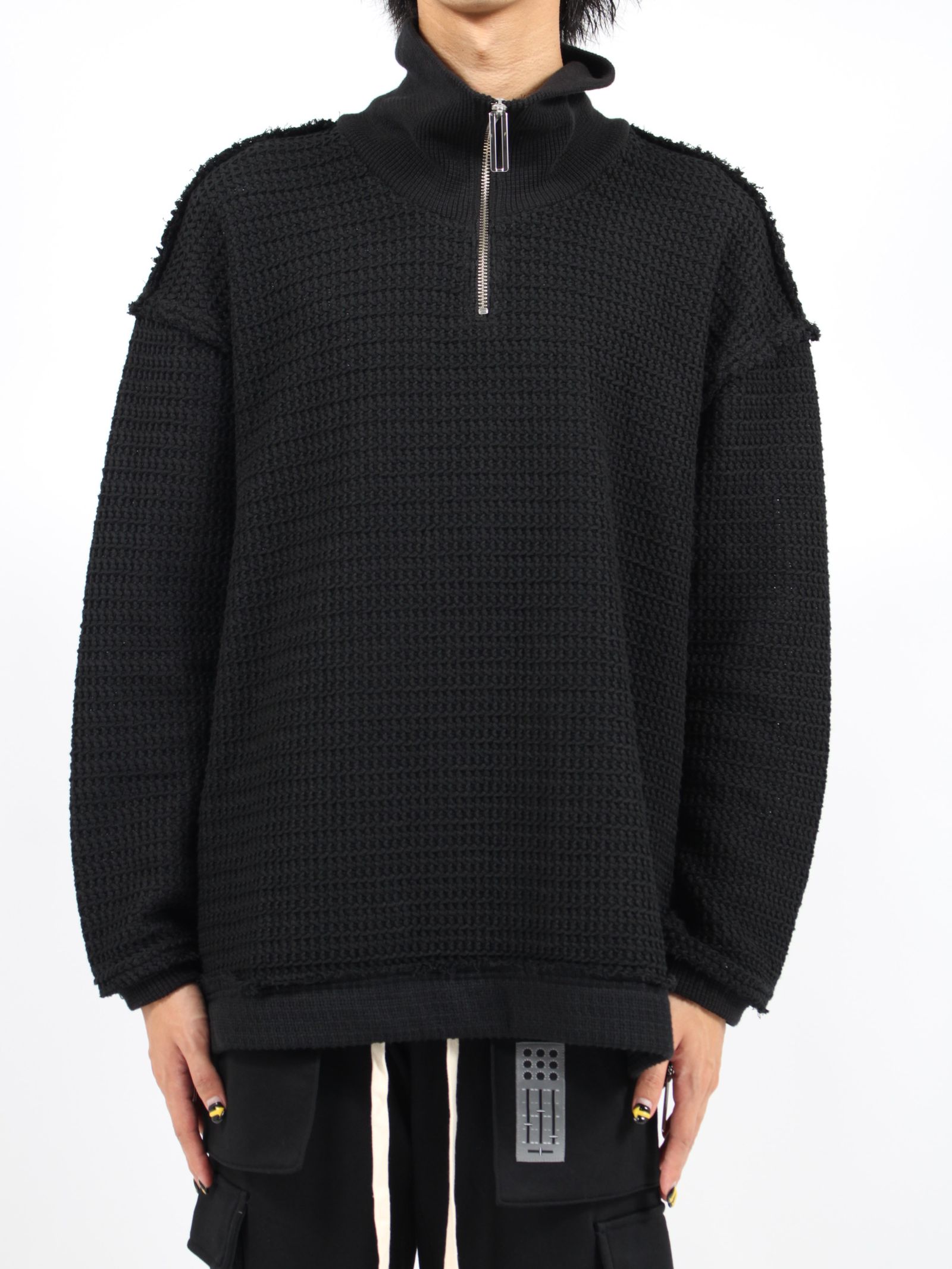 【24AW】バンドル ハーフジップ ニット / BUNDLE STZ / ブラック