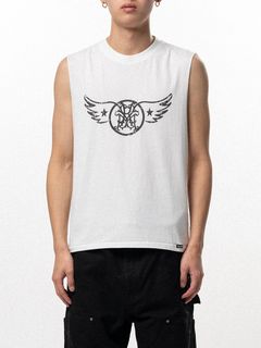 【26SS】"エアロ-カミヤ" スリーブレス Tシャツ ノースリーブ カットソー / "AERO-KMY" SLEVELESS T-SHIRT / ホワイト