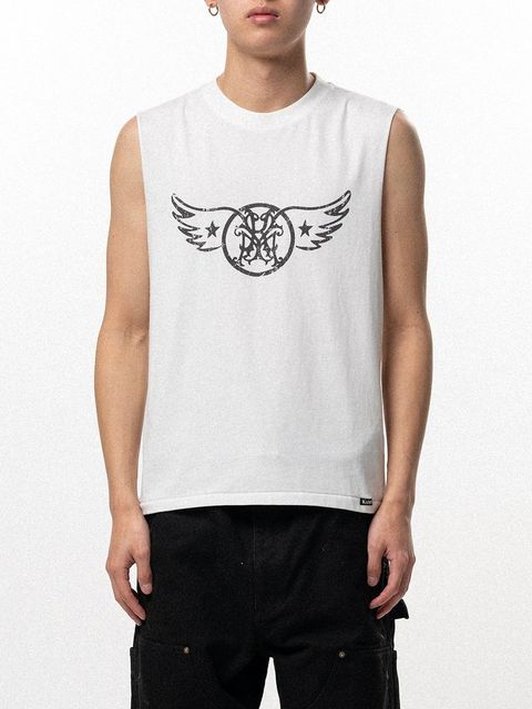 【26SS】"エアロ-カミヤ" スリーブレス Tシャツ ノースリーブ カットソー / "AERO-KMY" SLEVELESS T-SHIRT / ホワイト
