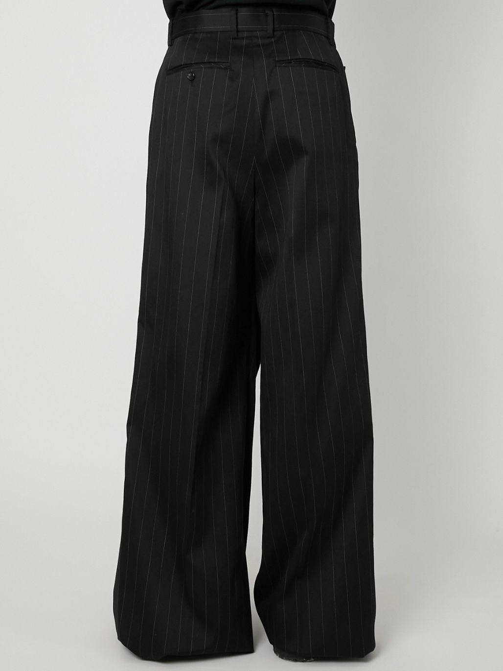 【26SS】ストライプ ラップ パンツ / WRAP PANTS / ブラック