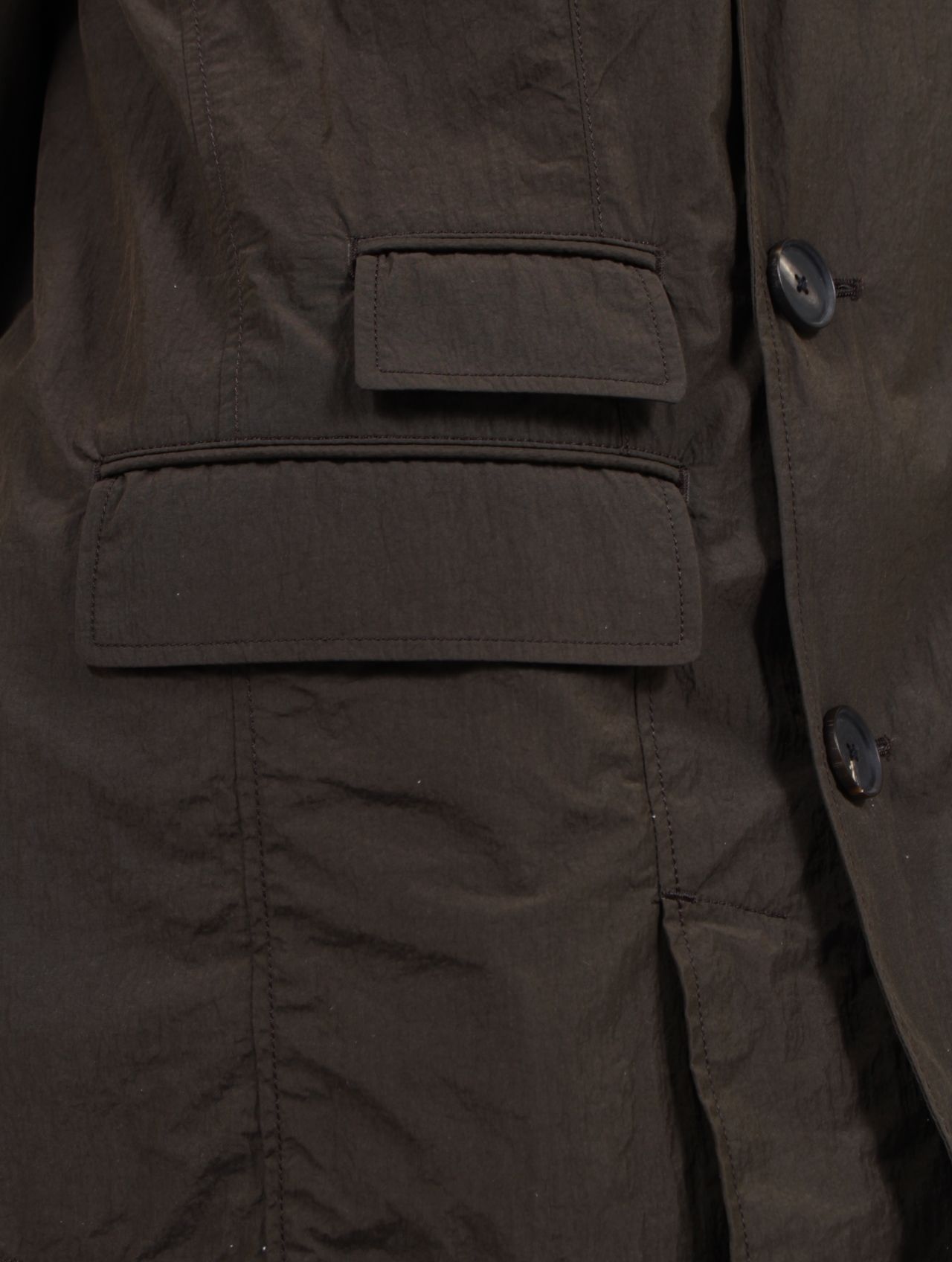 【25SS】ワッシャーナイロン ダブル ブレステッド ジャケット / WASHER NYLON DOUBLE BREASTED  JACKET.13 / バッファローブラウン