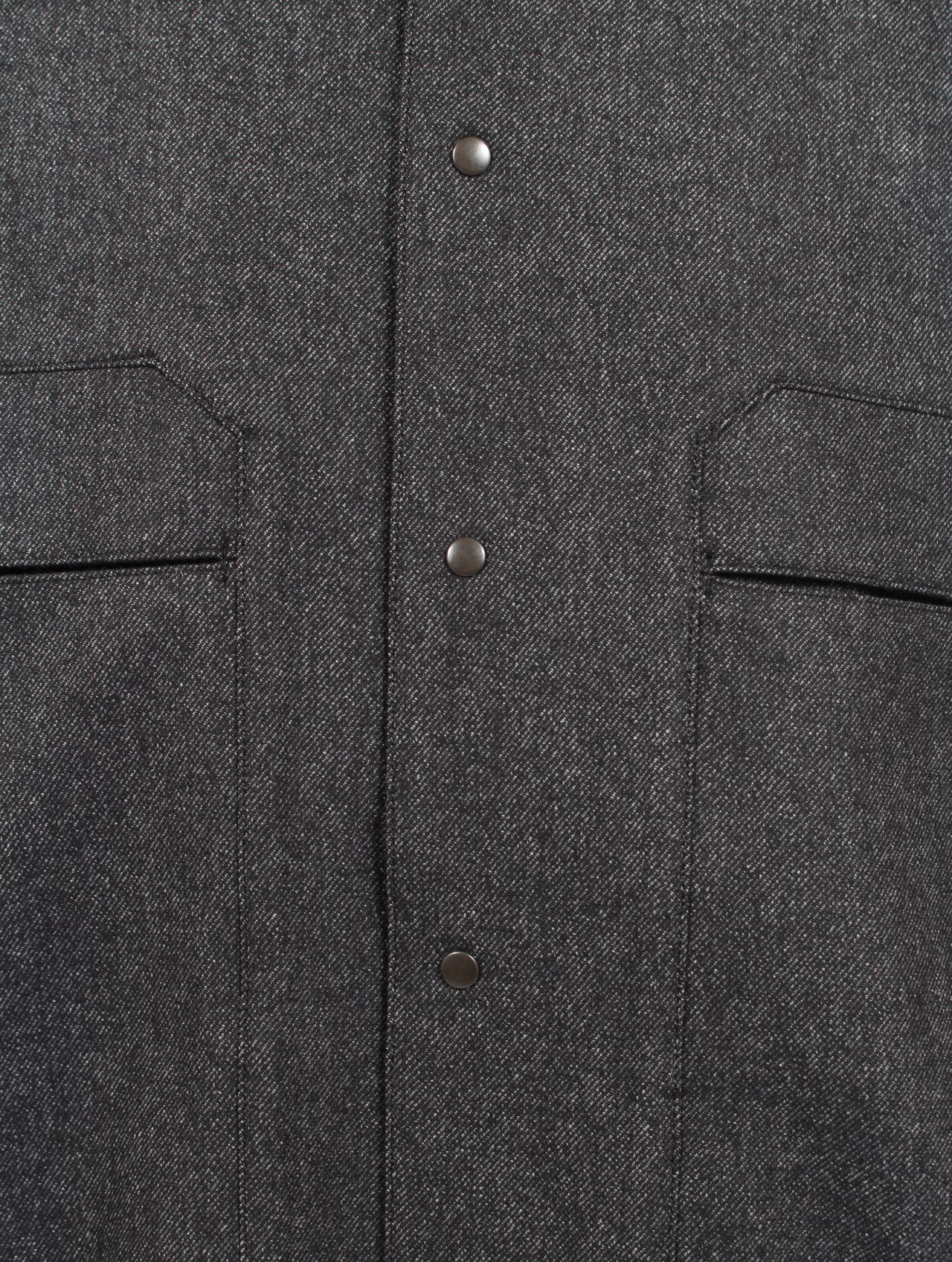 【25AW】ウール カシミヤ パネル 尾州産 ウール 長袖 シャツ  / PANEL SHIRTS WOOLS WOOL / ブラック