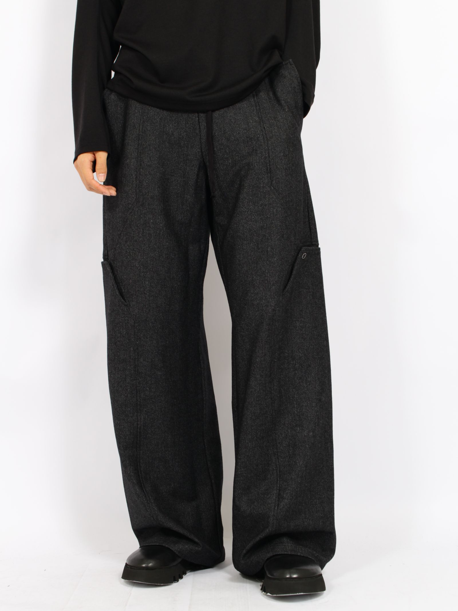 【26AW】6 ポケット パネル スウェットパンツ ウール / 6 POCKET PANEL SWP WOOL / ブラック