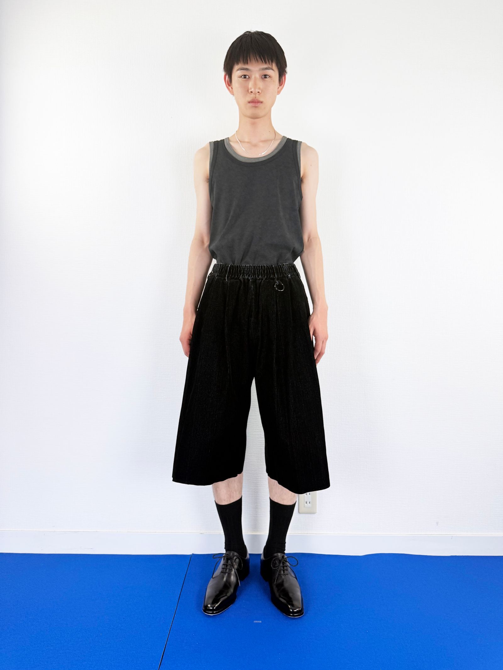 【26SS】 カバード デニム ショート トラウザー / COVERD DENIM SHORT TROUSERS / ブラック